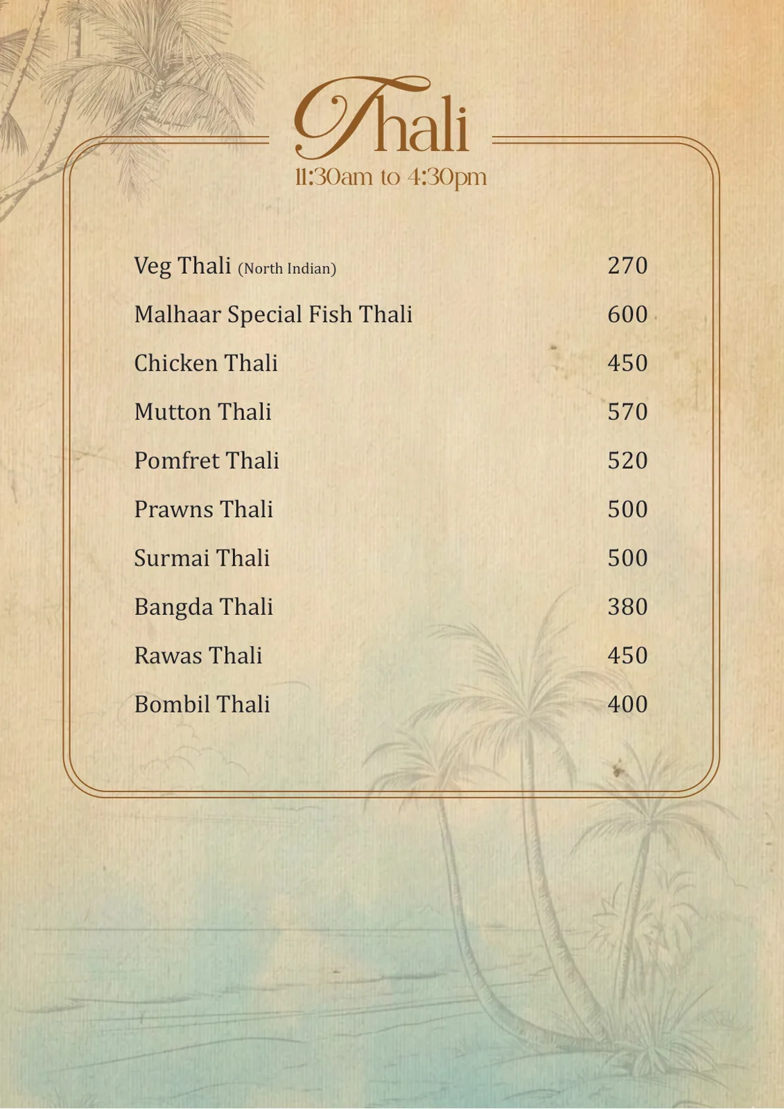 Malhar Santacruze Menu 22 May