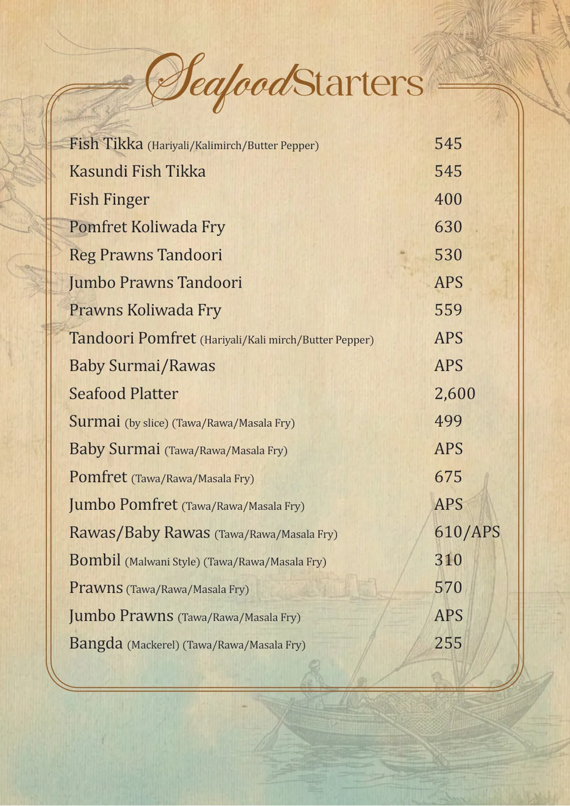 Malhar Santacruze Menu 22 May