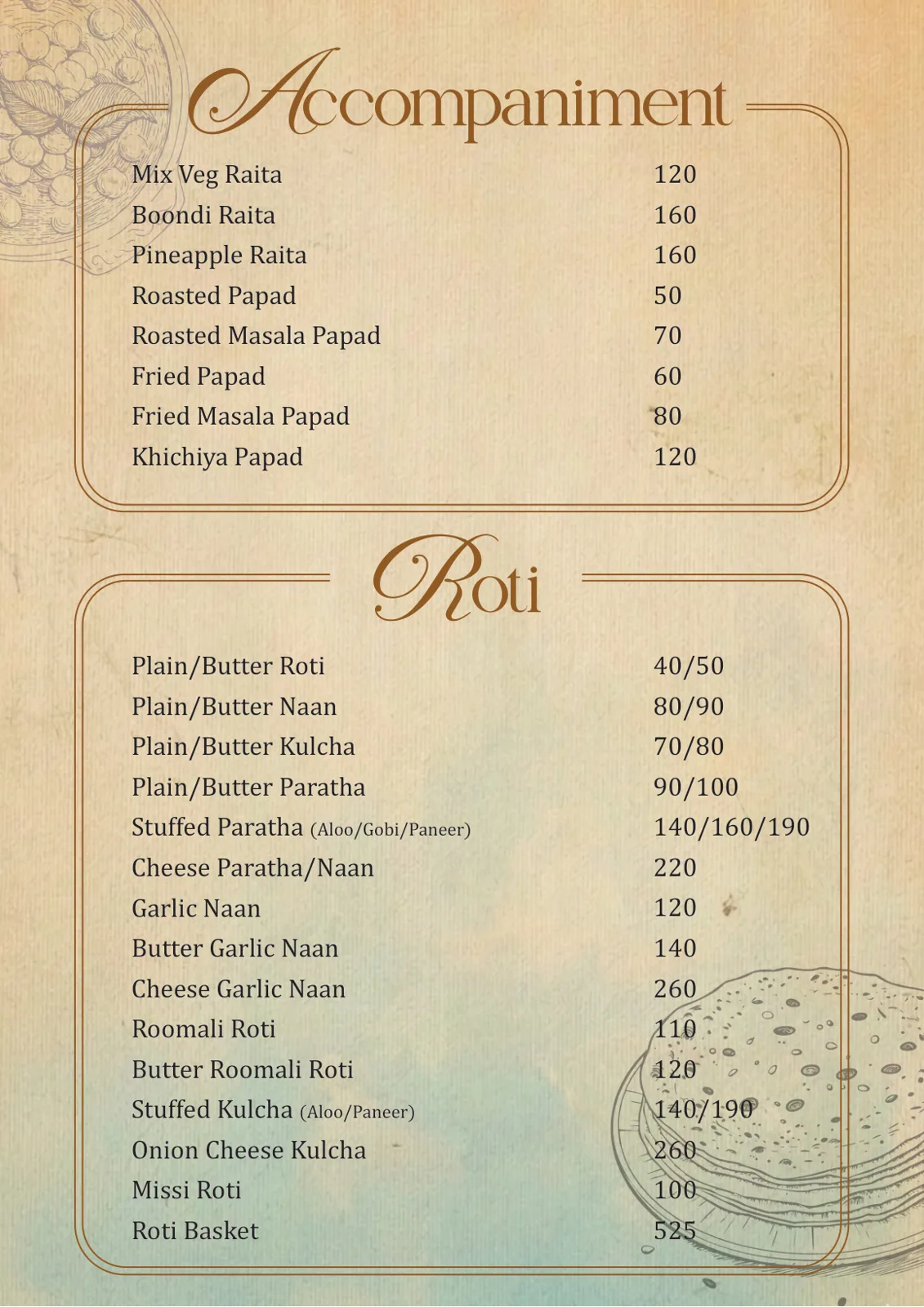 Malhar Santacruze Menu 22 May
