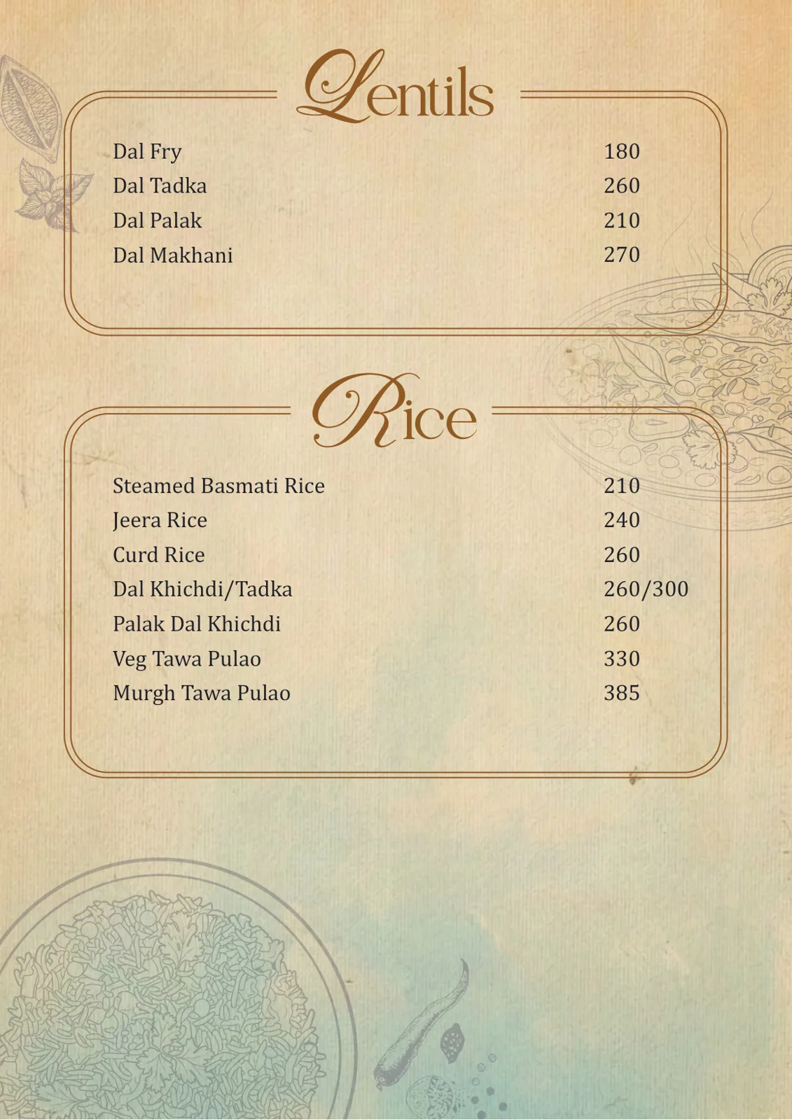 Malhar Santacruze Menu 22 May