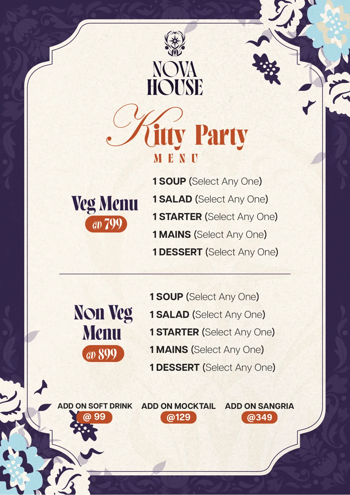 Kitty Party Menu