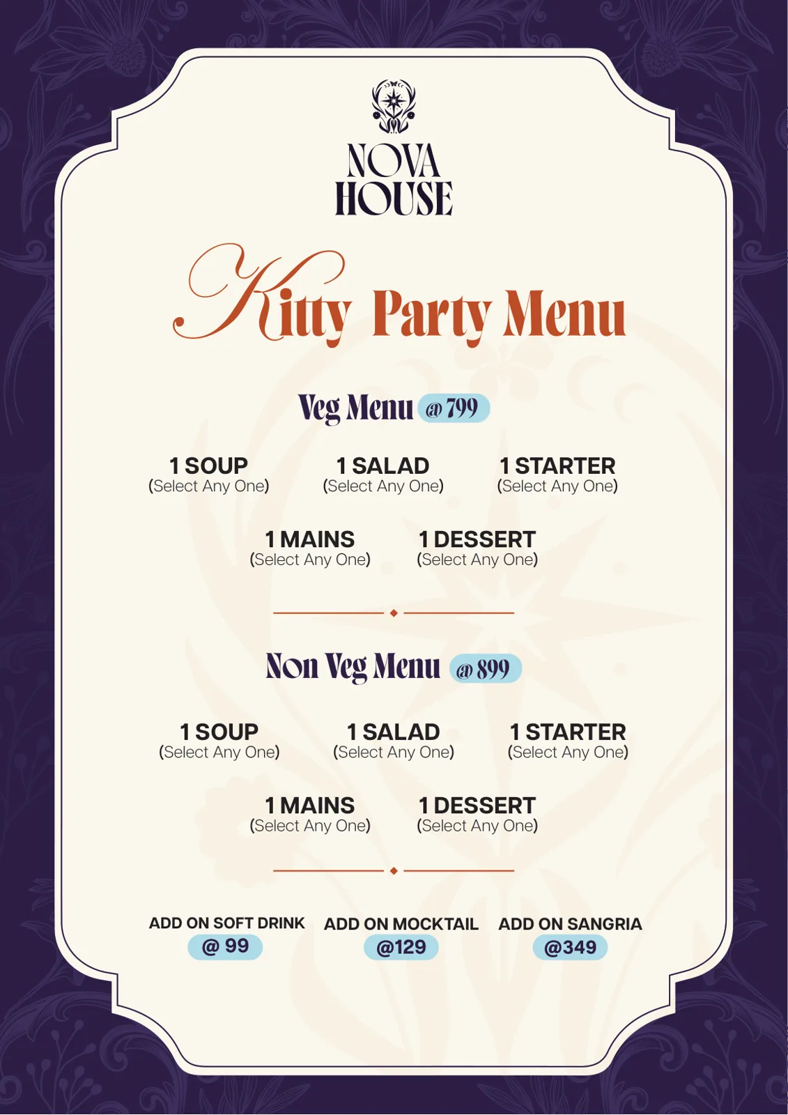 Kitty Party Menu