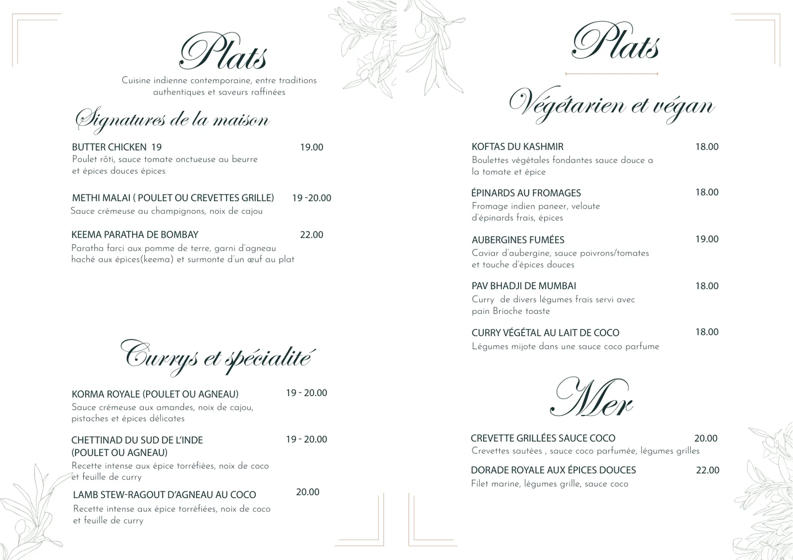 Rang Menu French