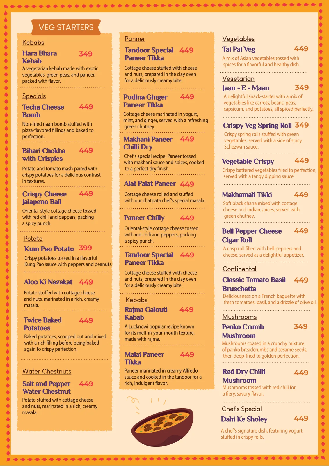 Menu With Illust