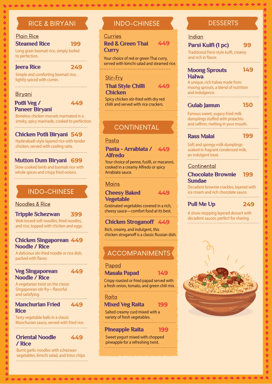 Menu With Illust