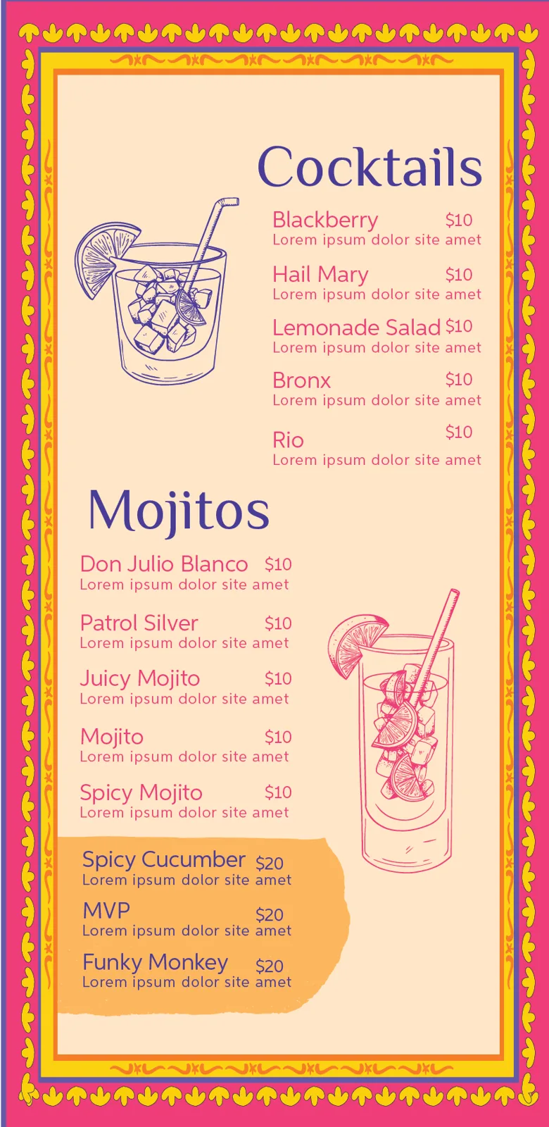 Bar Menu