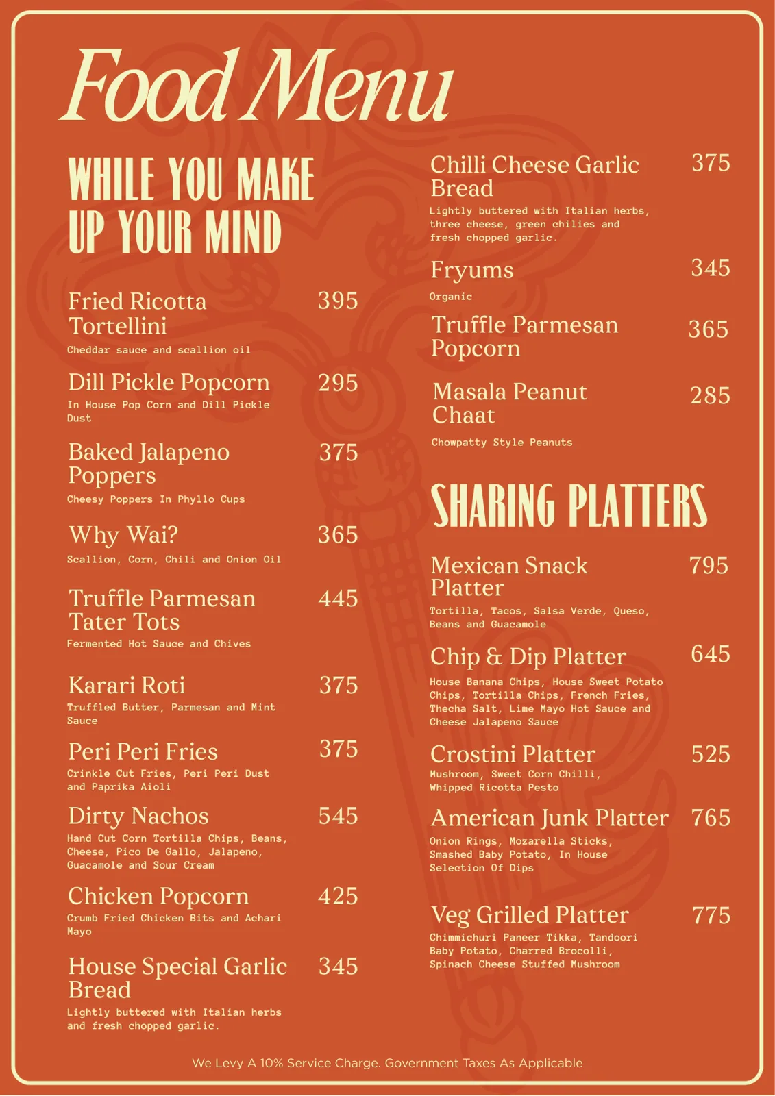 Tle Food Menu For Zomato - Jan