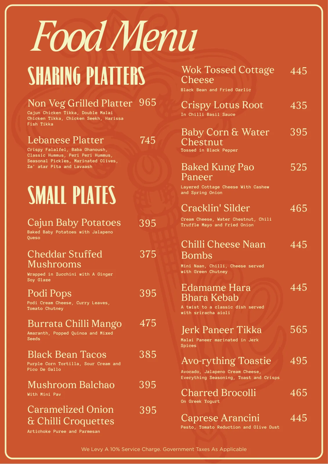 Tle Food Menu For Zomato - Jan