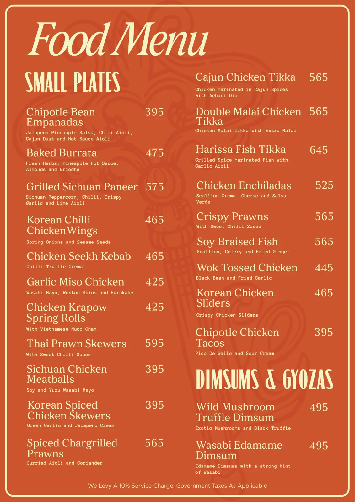 Tle Food Menu For Zomato - Jan