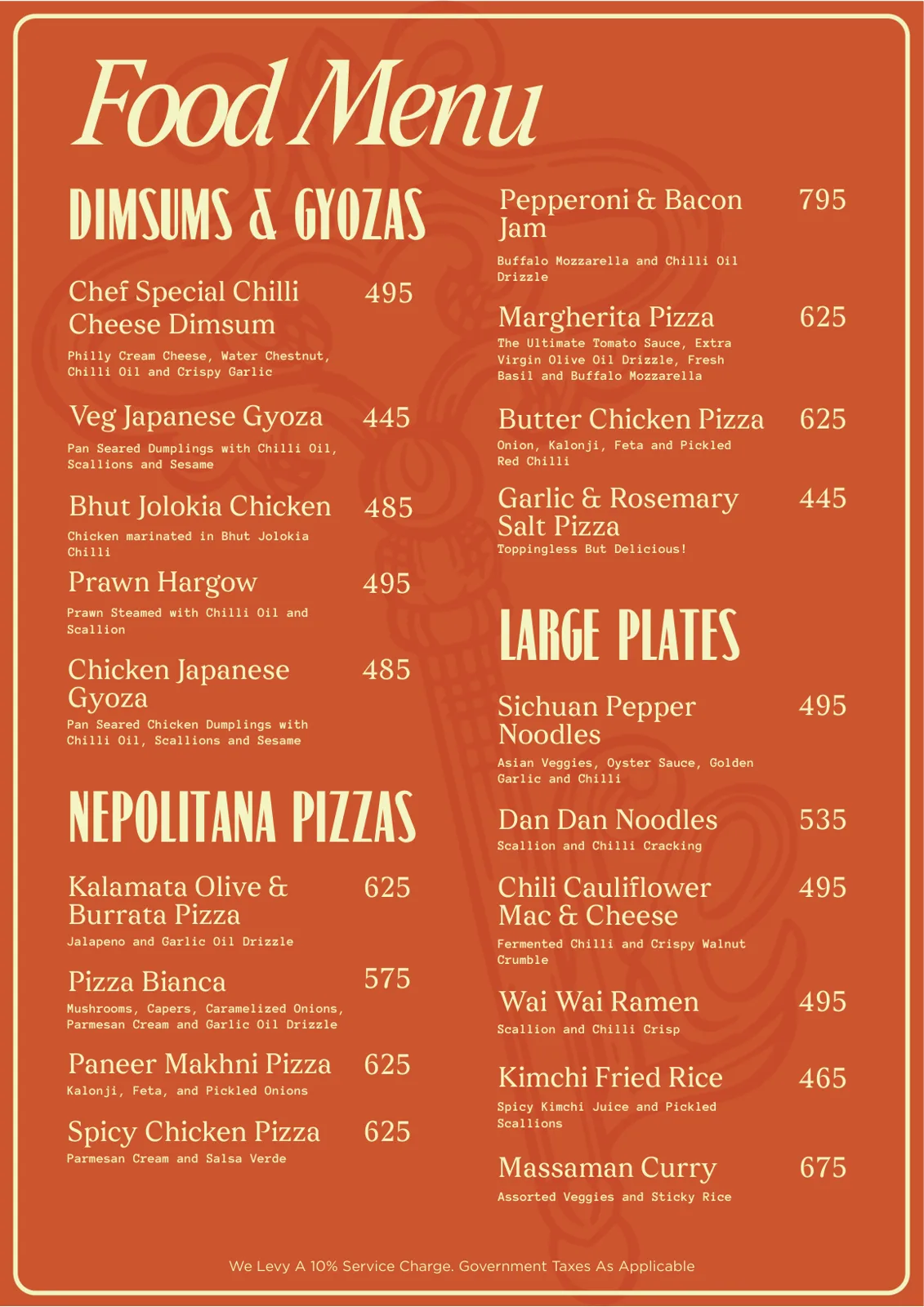 Tle Food Menu For Zomato - Jan
