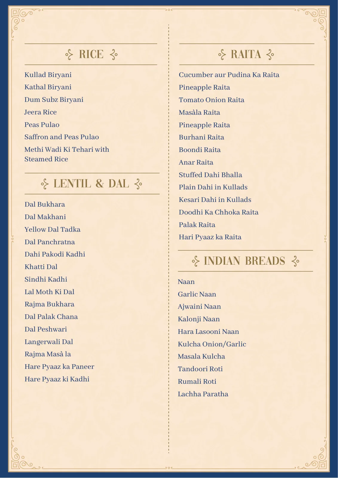 Yellow Menu New List Pure Veg